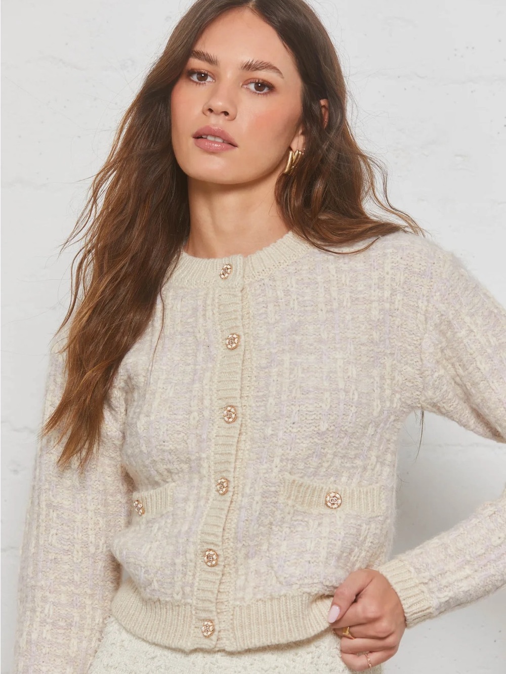 ASTR the Label Leyla Contrast Trim Cardigan